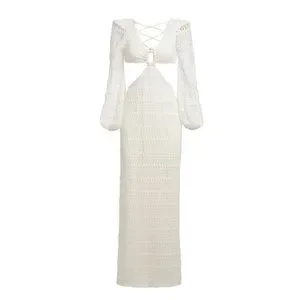 【PATBO】cutout stretch-jersey and crochet-knit maxi ドレス PATBO Cutout Stretch-jersey And Crochet-knit Modal-blend